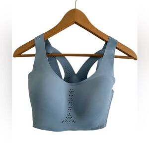 Victoria Secret Sport Bra Angel Max Stretch 32DDD Blue Gray Die Cut Perforated